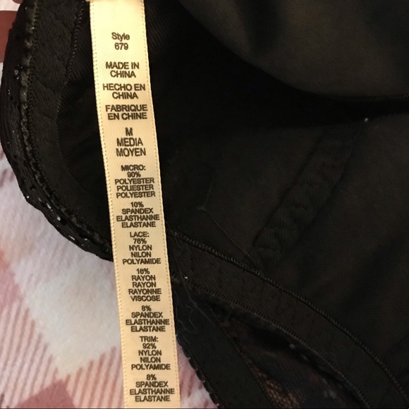 Rhonda Shear Black With Red Lace Soft Cup Bra Bralette Size Medium Style 679 - Picture 6 of 6